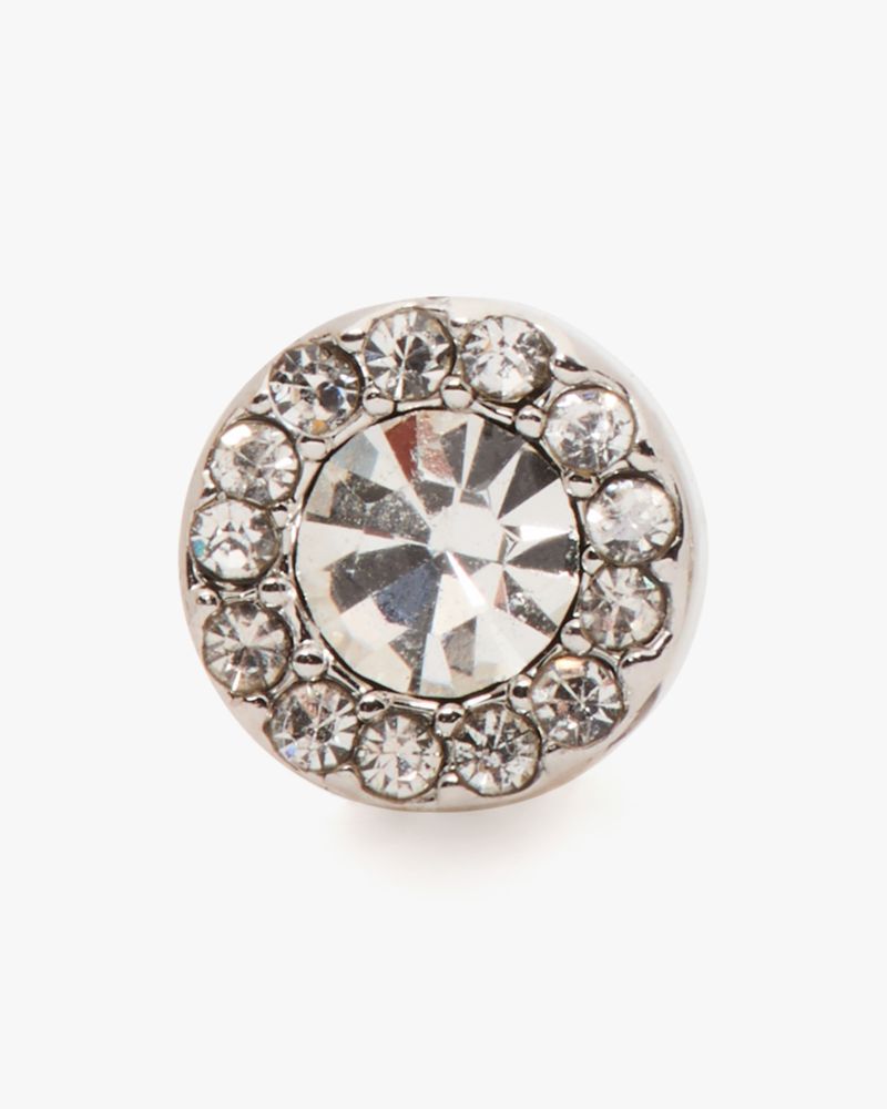 Kate Spade,You're A Gem Pave Halo Studs,Clear/Silver
