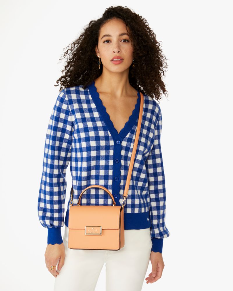 Kate Spade,Reegan Small Top Handle Crossbody,Lining Leather,Crossbody,Logo,Metal,Lined,Day Party,