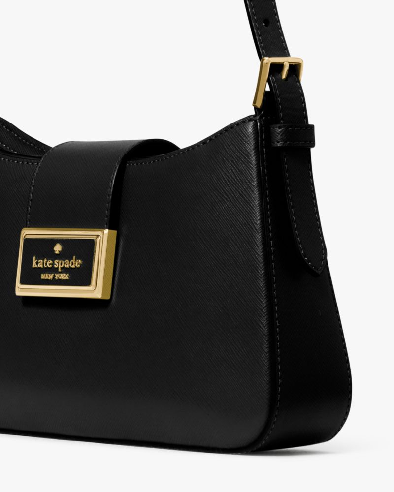 Kate Spade,Reegan Small Shoulder Bag,Shoulder Bag,Metal,Logo,Lined,Casual,Black