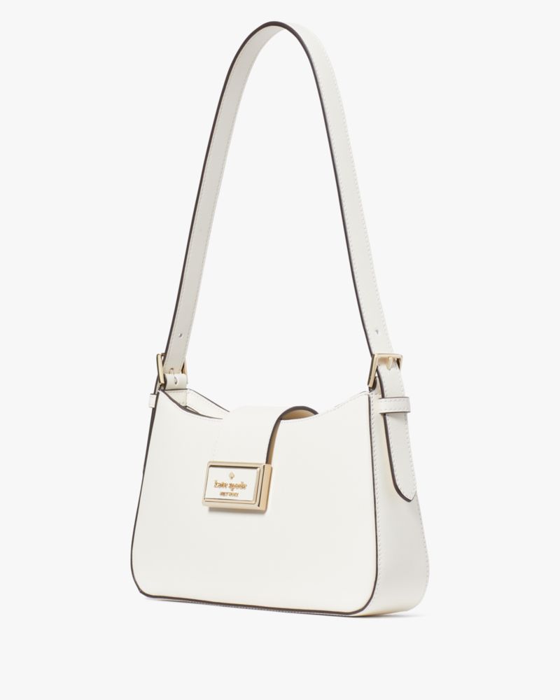 Kate Spade,Reegan Medium Shoulder Bag,Shoulder Bag,Logo,Metal,Lined,Casual,White