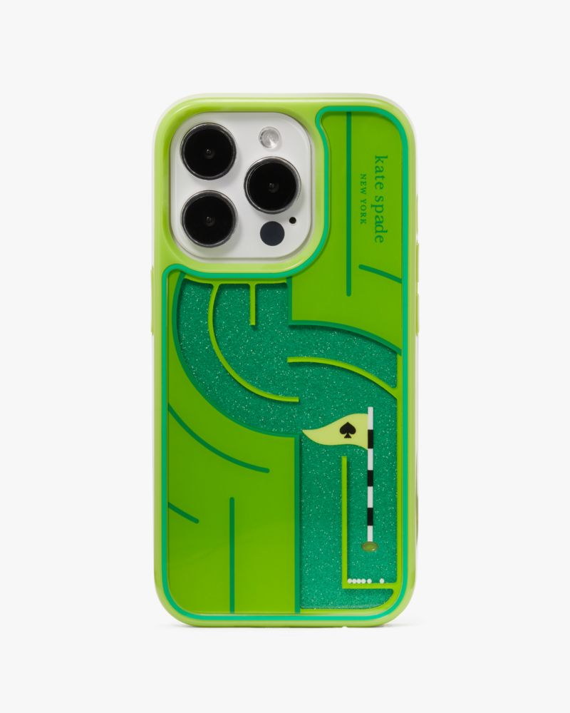 Kate Spade,Tee Time Golf Ball iPhone 15 Pro Case,Case,Glitter,Logo,Word Embellishment,Novelty Embellishment,Color Block,Ca...,