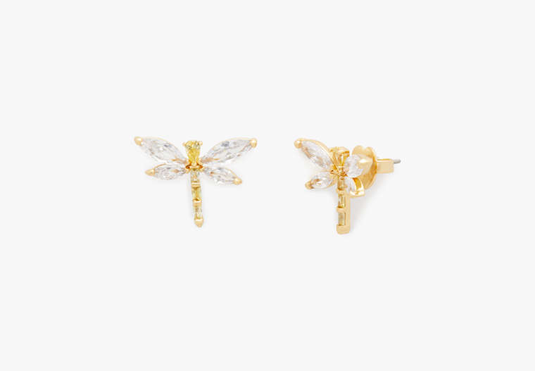 Kate Spade,Greenhouse Dragonfly Studs,Clear/Gold image number 0