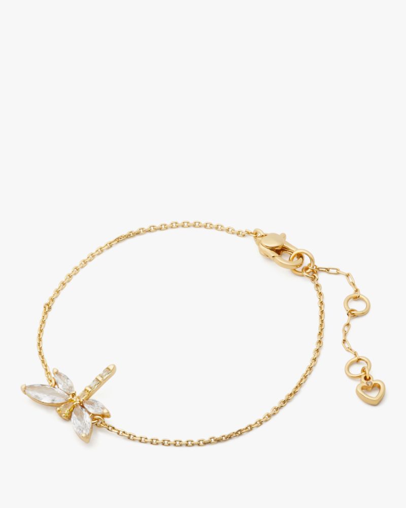 Kate Spade,Greenhouse Dragonfly Bracelet,Clear/Gold