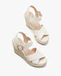 Kate Spade,Della Wedge Heeled Sandals,Parchment