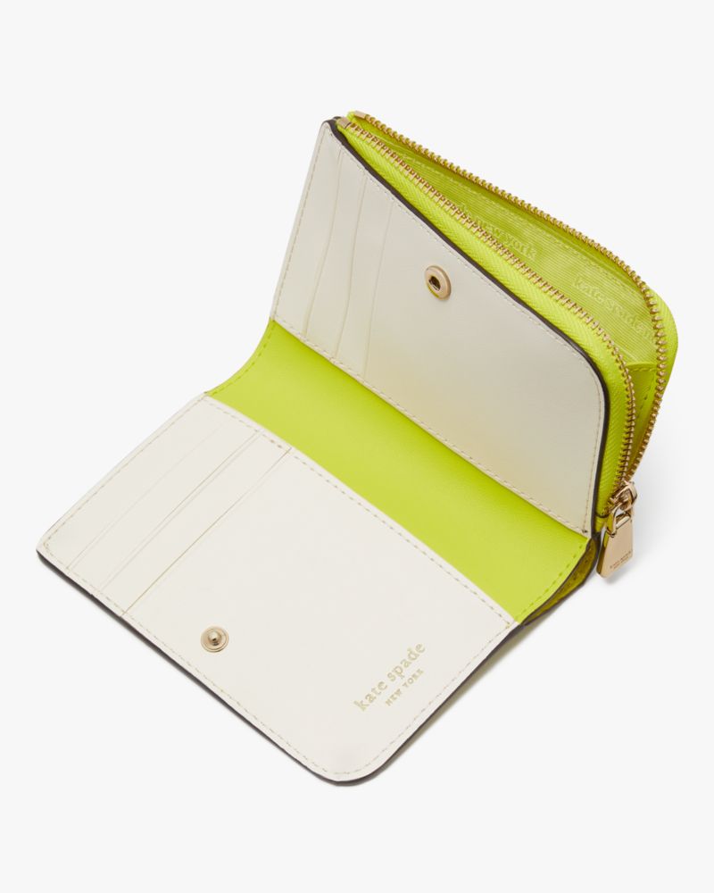 Kate Spade,アヴァ カラーブロックド ジップ バイフォールド ウォレット,ミニ財布,ワサビマルチ