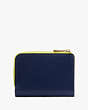 Kate Spade,Ava Colorblocked Pebbled Leather Zip Bifold Wallet,Wasabi Multi