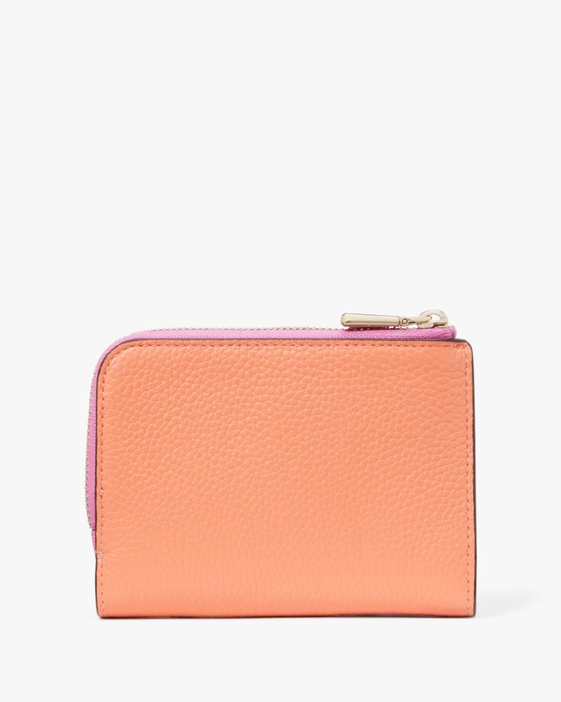 Kate Spade,Ava Colorblocked Pebbled Leather Zip Bifold Wallet,Echinacea Flower Multi