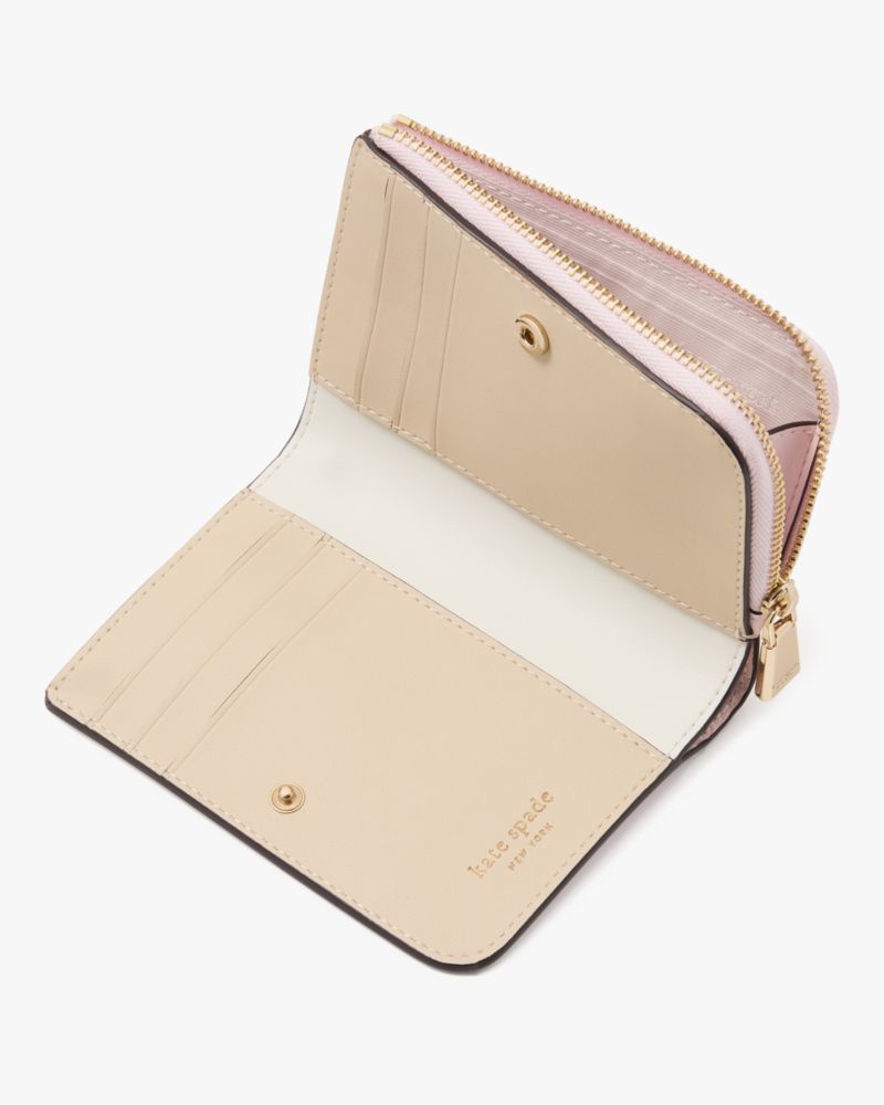 Kate Spade,アヴァ カラーブロックド ジップ バイフォールド ウォレット,ミニ財布,シマーピンクマルチ