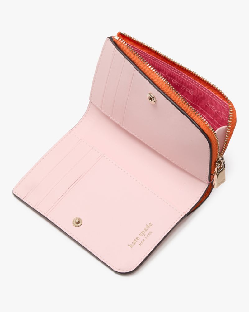 Kate Spade,アヴァ カラーブロックド ジップ バイフォールド ウォレット,ミニ財布,ルビーシトラスマルチ