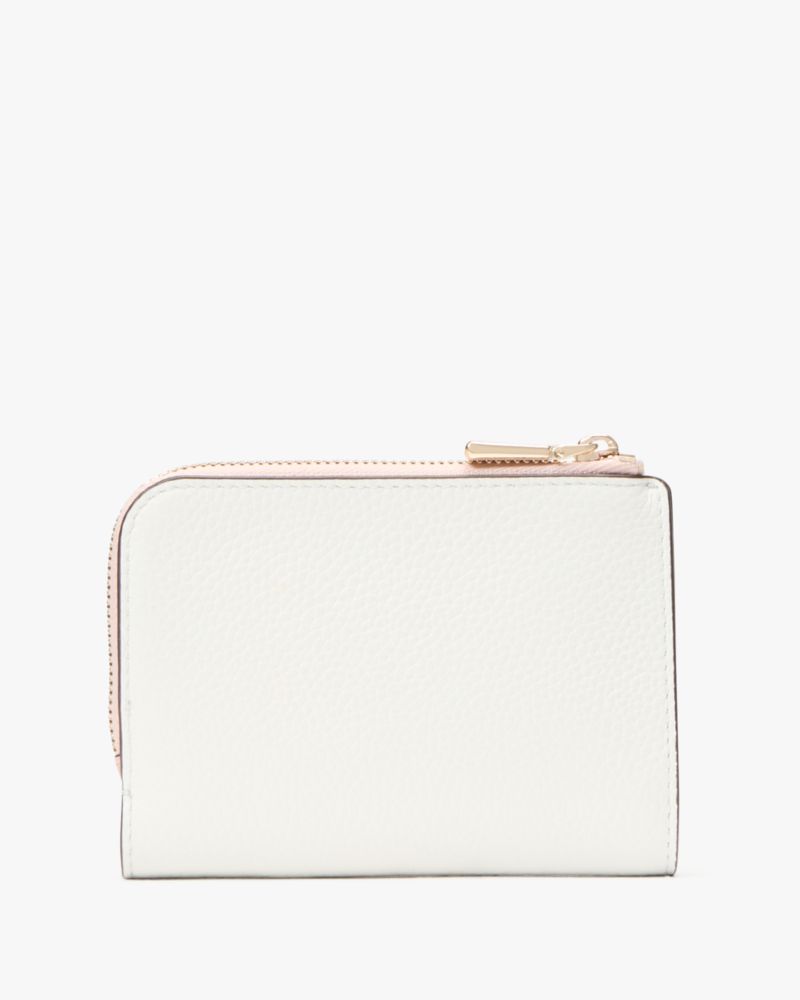 Kate Spade,Ava Colorblocked Pebbled Leather Zip Bifold Wallet,Leather,Bi Fold,Faux Leather,Logo,Word Embellishment,Casual,