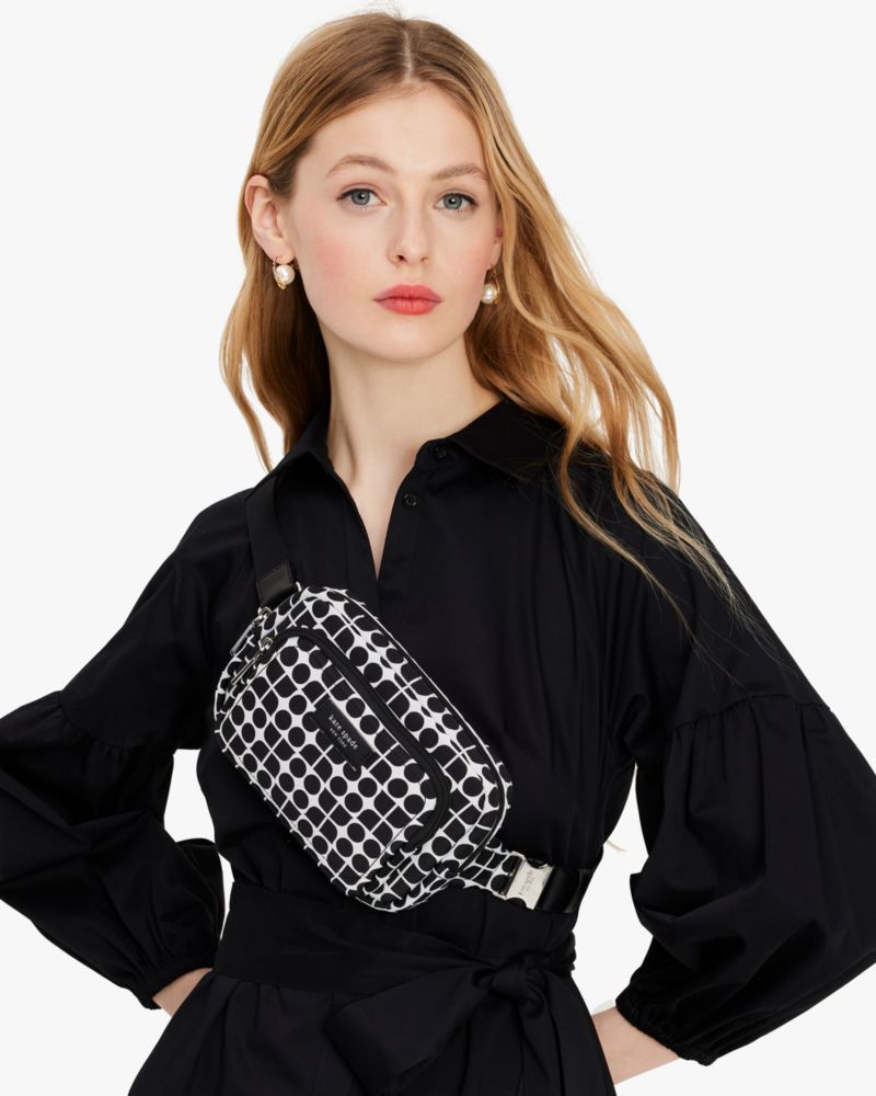 Kate Spade,ノエル ジャカード ベルト バッグ,クラッチ,ブラックマルチ