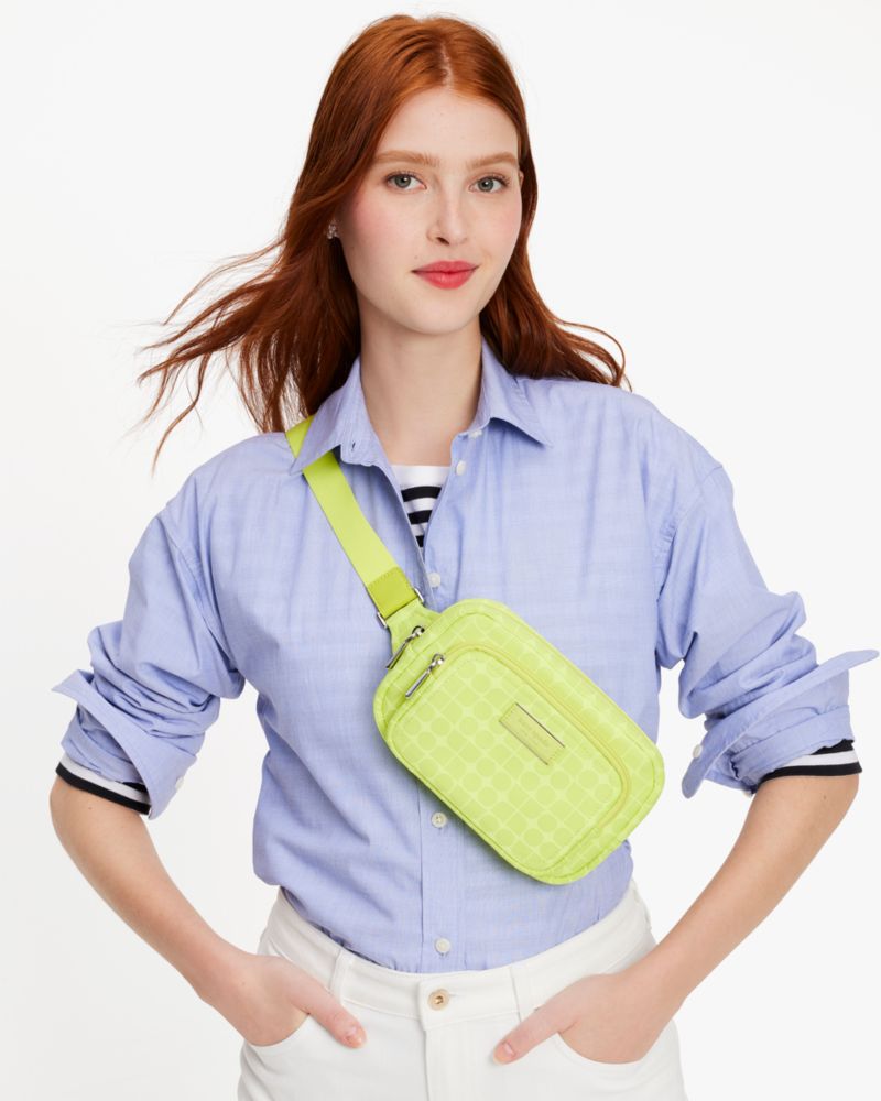 Kate Spade,Noel Jacquard Belt Bag,Wasabi Multi