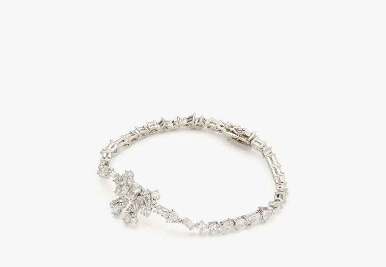 Kate Spade,Happily Ever After Tennis Bracelet,Clear/Silver