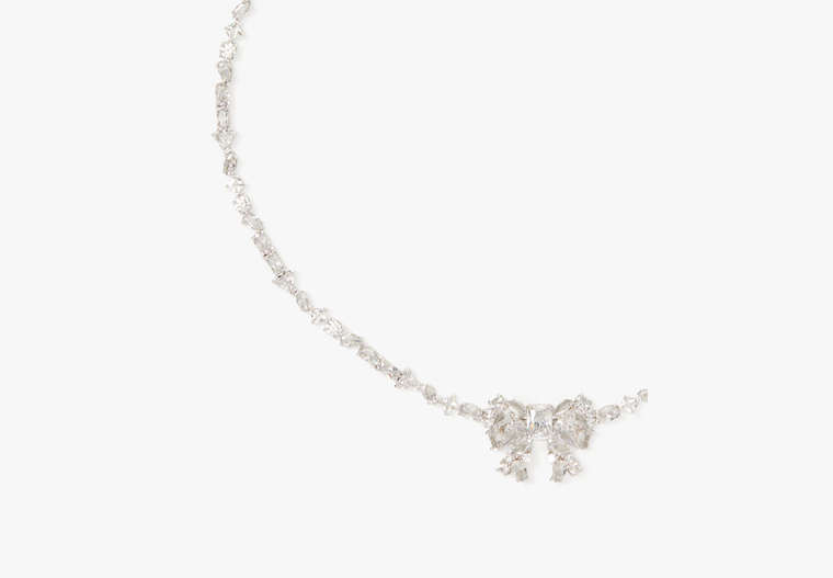 Kate Spade,Happily Ever After Statement Tennis Necklace,Clear/Silver