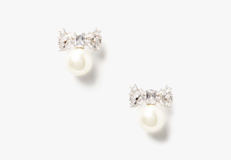 Kate Spade,Happily Ever After Statement Studs,Clear/Silver image number 0