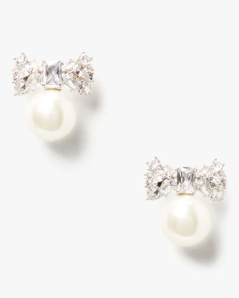Kate Spade,Happily Ever After Statement Studs,Clear/Silver