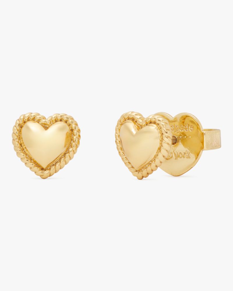 Kate Spade Golden Hour Heart Ohrstecker, extraklein