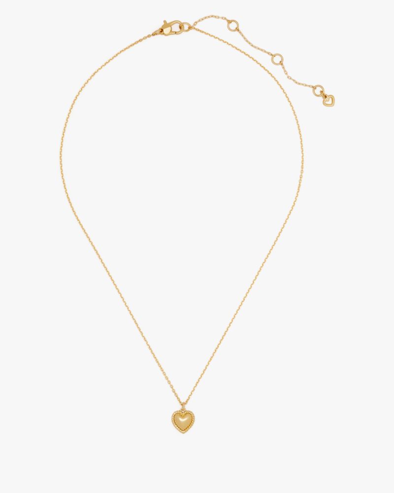 Kate Spade,Golden Hour Pendant,Single Strand,Cubic Zirconia,Twist,Gem Embellishment,Heart Embellishment,Silver Plated,Casual,