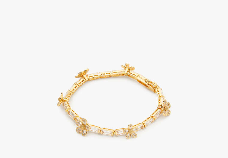 Kate Spade,Fleurette Tennis Bracelet,Clear/Gold image number 0