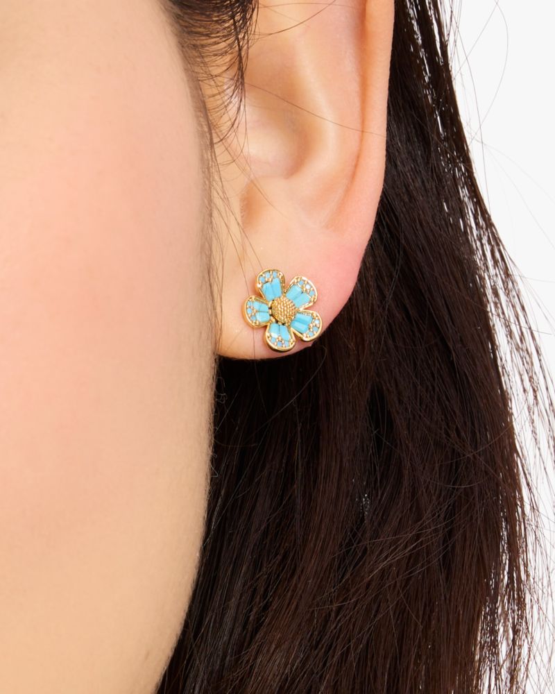 Kate Spade,Fleurette Studs,Aqua