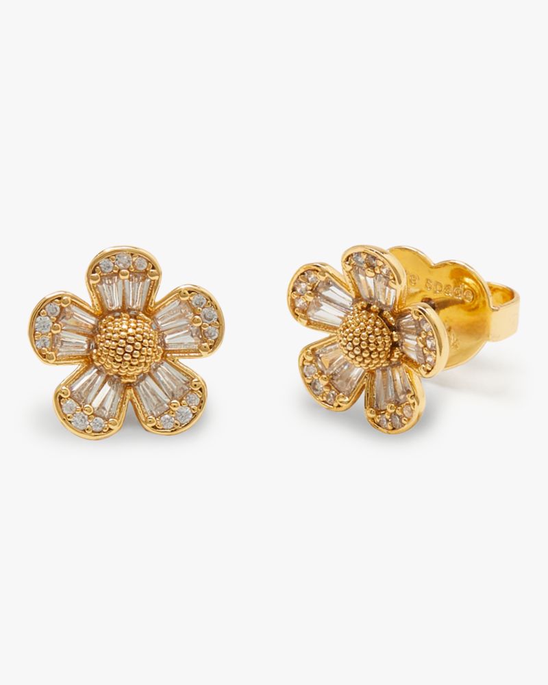 Kate Spade,Fleurette Studs,Clear/Gold