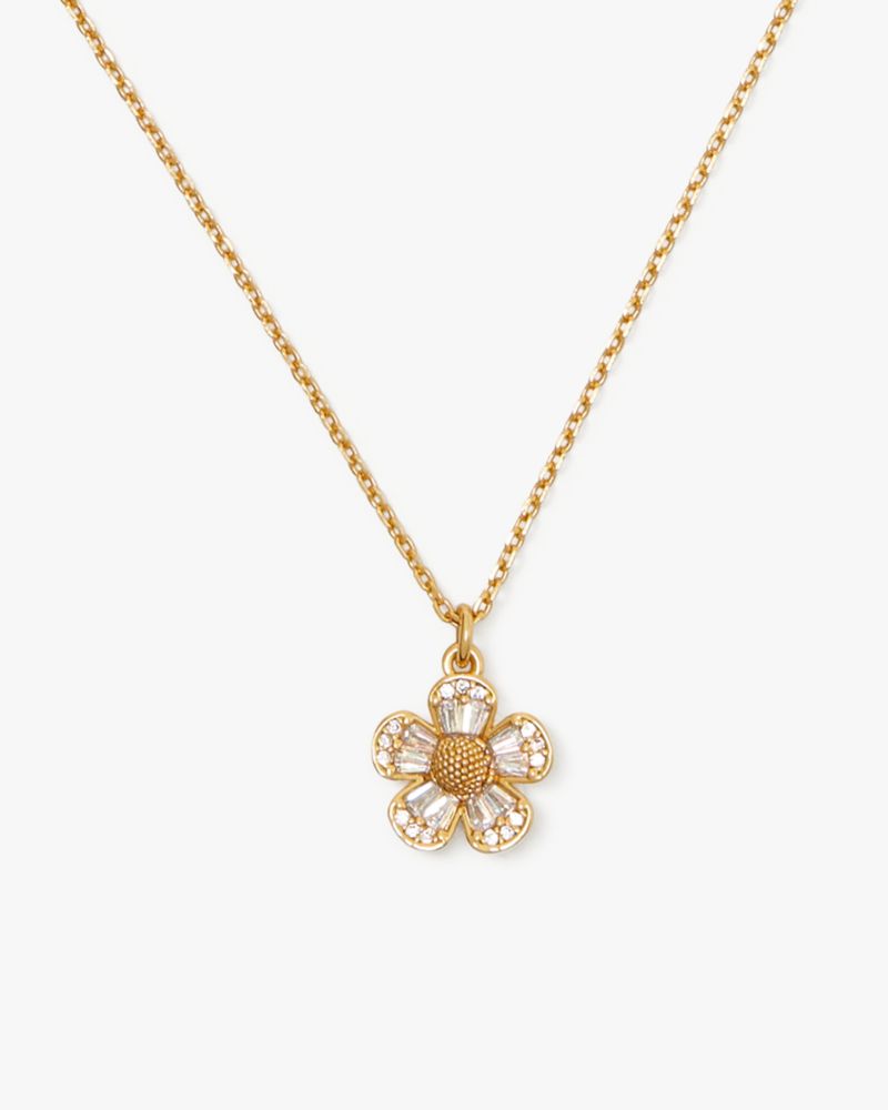 Kate Spade,Fleurette Pendant,Clear/Gold