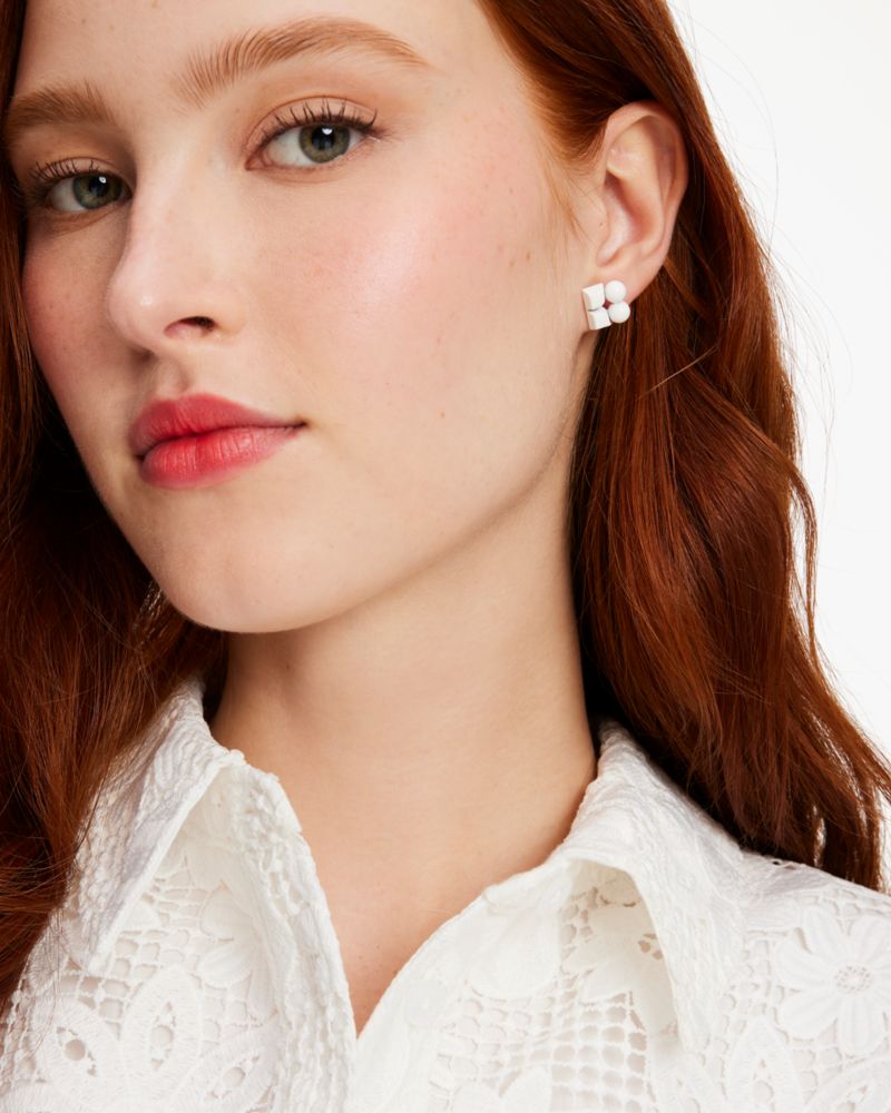 Kate Spade,ノエル ミニ ピアス,ジュエリー,ホワイト