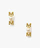 Kate Spade,Love You, Mom Studs,Clear/Gold