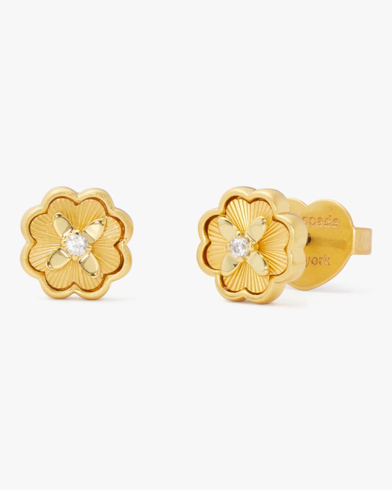 Kate Spade,Heritage Bloom Mini Studs,Gold