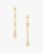 Kate Spade,Heritage Bloom Linear Earrings,Clear/Gold