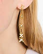 Kate Spade,Heritage Bloom Linear Earrings,Clear/Gold
