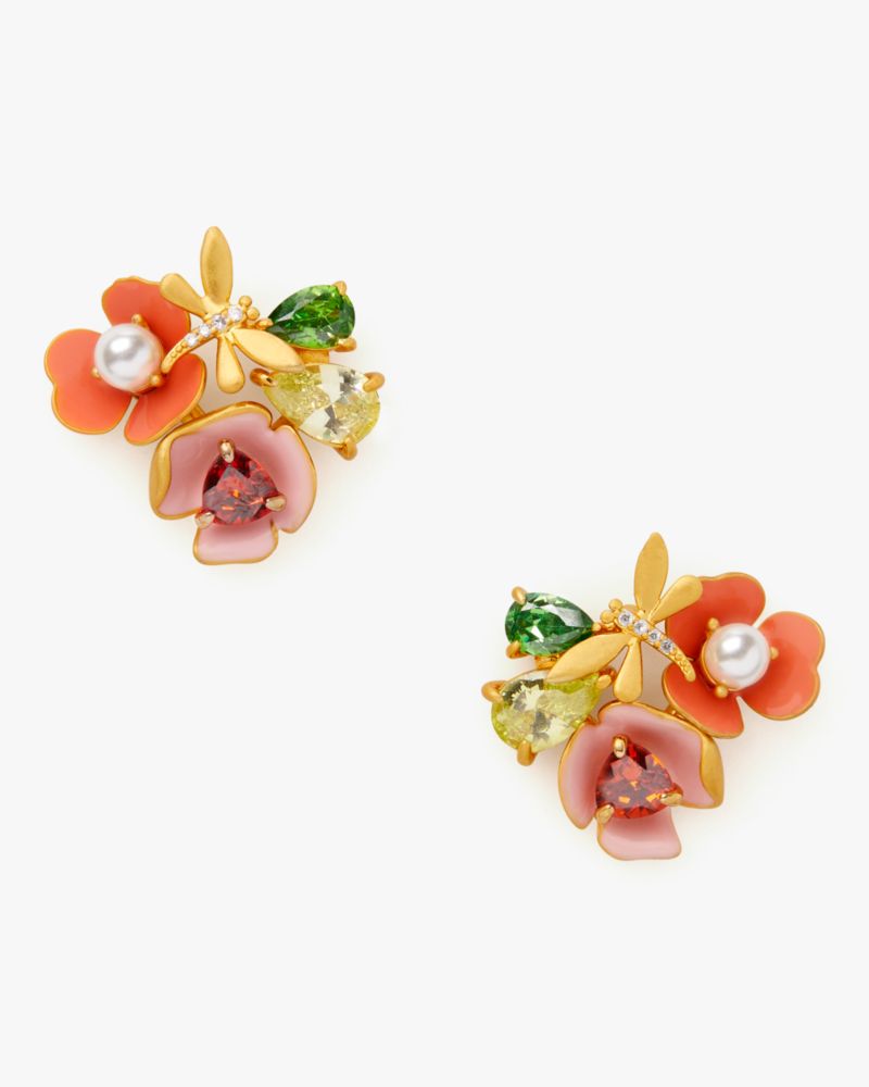 Kate Spade Bloom In Color Cluster Studs In Multi