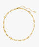 Kate Spade,Heitage Bloom Necklace,Clear/Gold