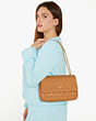 Kate Spade,Carey Medium Flap Shoulder Bag,Tiramisu Mousse
