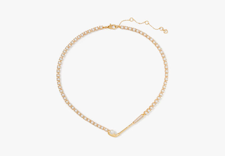 Kate Spade,Hole In One Club Tennis Necklace,Cream/Gold image number 0