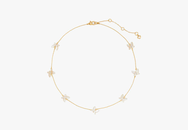 Kate Spade,Social Butterfly Delicate Scatter Necklace,White Multi