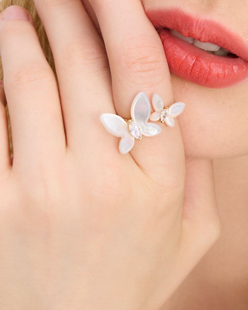 Kate Spade,Social Butterfly Ring,White Multi