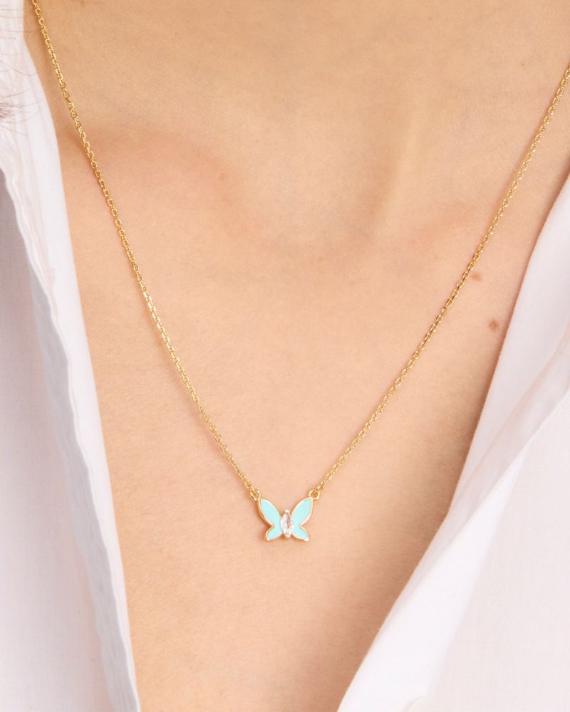 Kate Spade,Social Butterfly Pendant,Turquoise