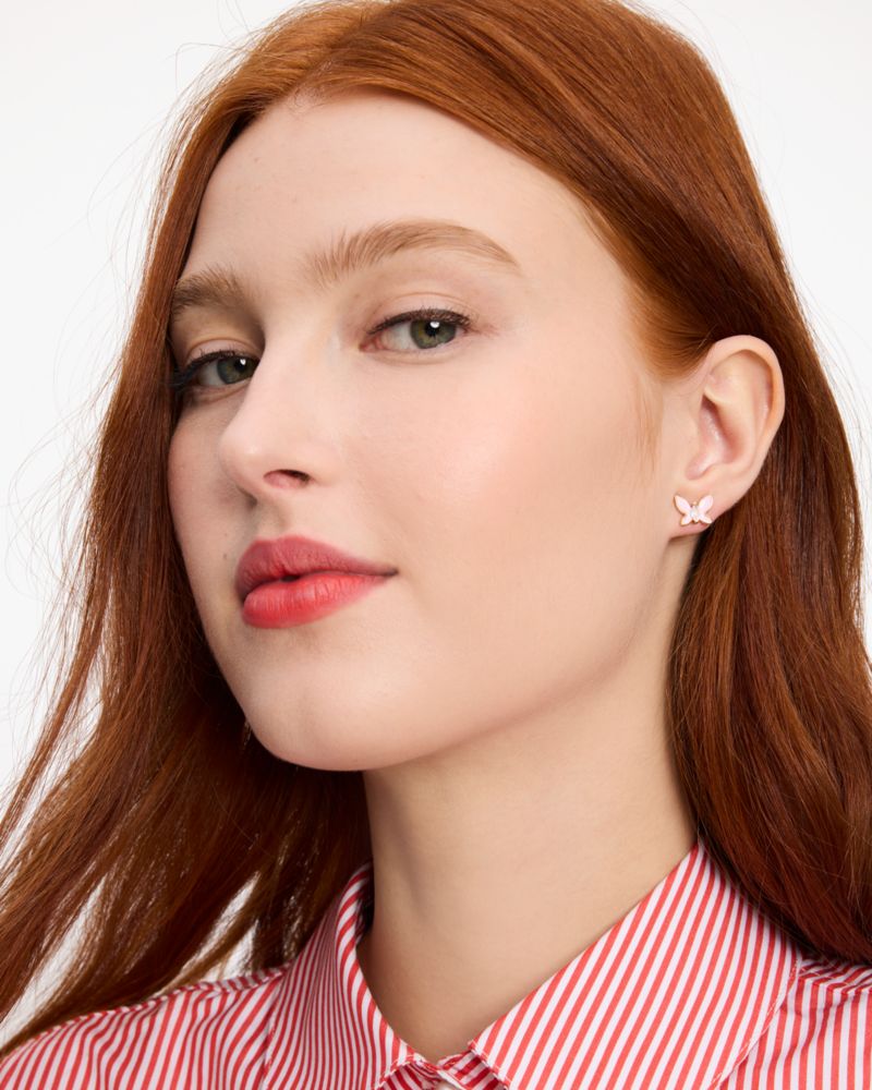 Kate Spade,Social Butterly Mini Studs,Studs,Novelty Embellishment,Gem Embellishment,Titanium,Day Party,