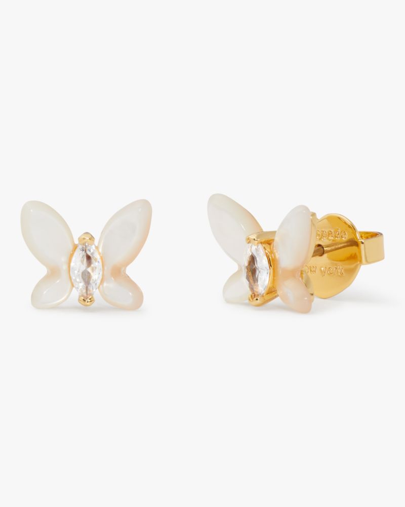 Kate Spade,Social Butterfly Mini Studs,White Multi