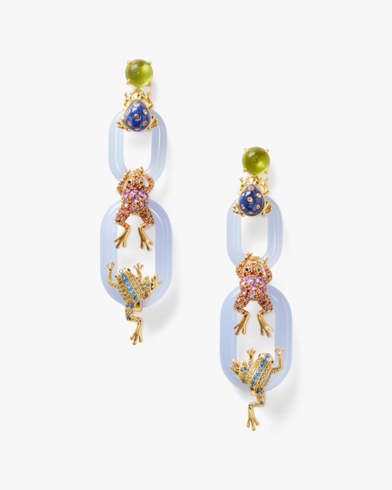 Kate Spade,Take The Leap Linear Earrings,Blue/Multi