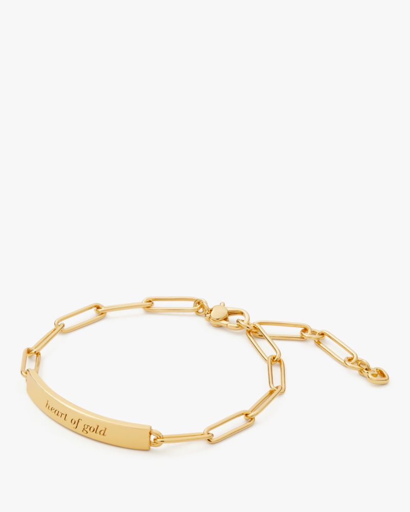 Kate Spade,Heart Of Gold ID Bracelet,Gold