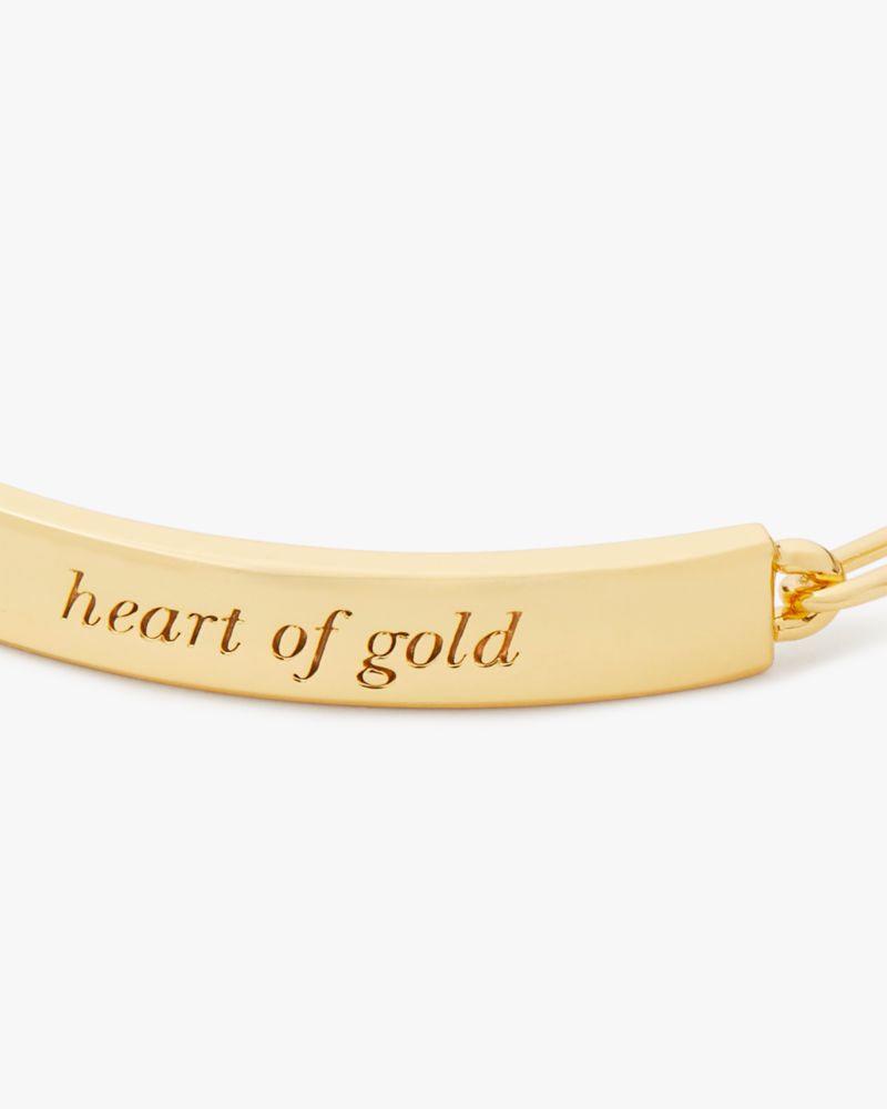 Kate Spade,Heart Of Gold Id Bracelet,Cubic Zirconia,Bar Embellishment,Gold Plated,Yellow Gold Plated,Casual,