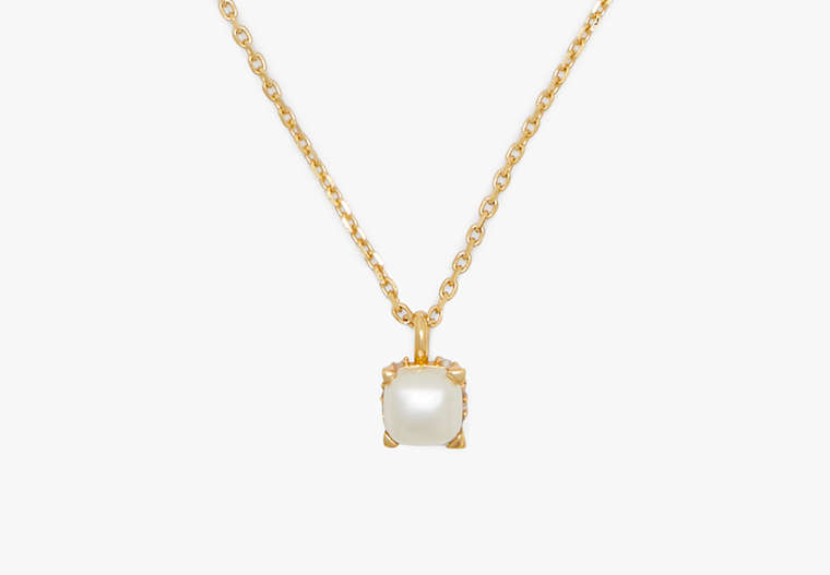 Kate Spade,Little Luxuries 6mm Square Pendant,Cream/Gold