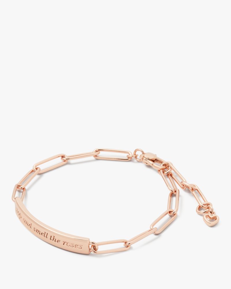 Kate Spade,Stop And Smell The Roses ID Bracelet,Rosegold