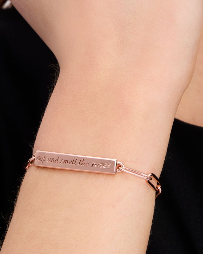 Kate Spade,Stop And Smell The Roses ID Bracelet,Rosegold