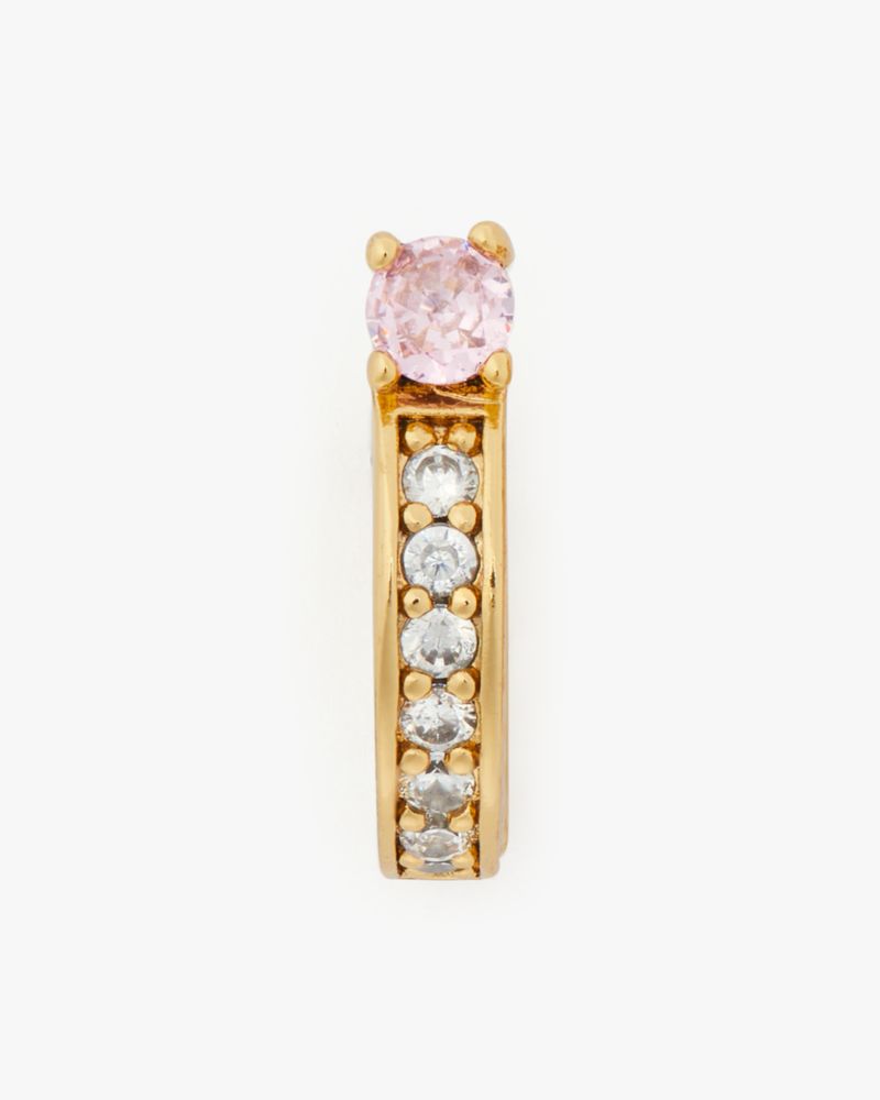 Kate Spade,Precious Delights Huggies,Huggies,Metal Material,Cubic Zirconia,Crystal,Gem Embellishment,Gold Plated,Yellow Go...,Multi Color