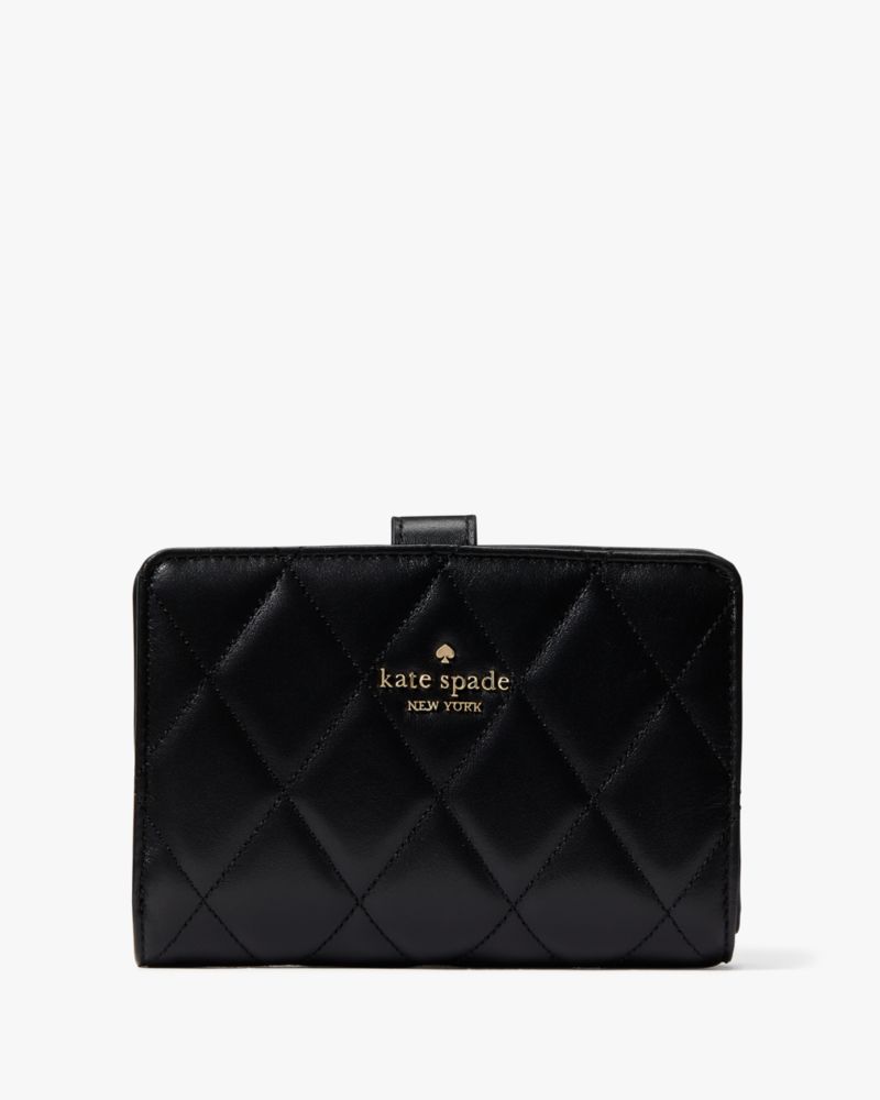 Kate Spade,Carey Medium Compact Bifold Wallet,Black