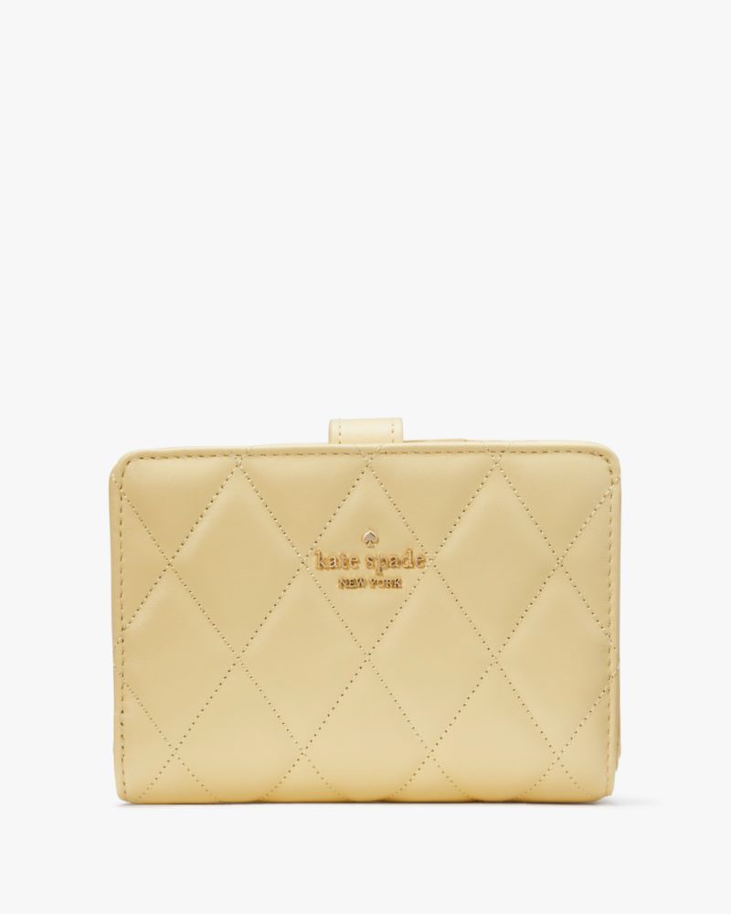 Kate Spade,キャリー ミディアム コンパクト バイフォールド ウォレット,財布小物,バター image number 0