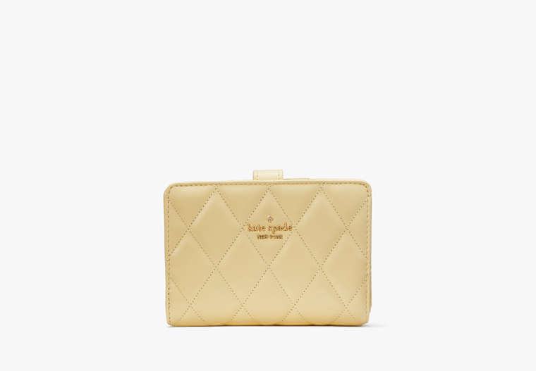 Kate Spade,Carey Medium Compact Bifold Wallet,Butter image number 0